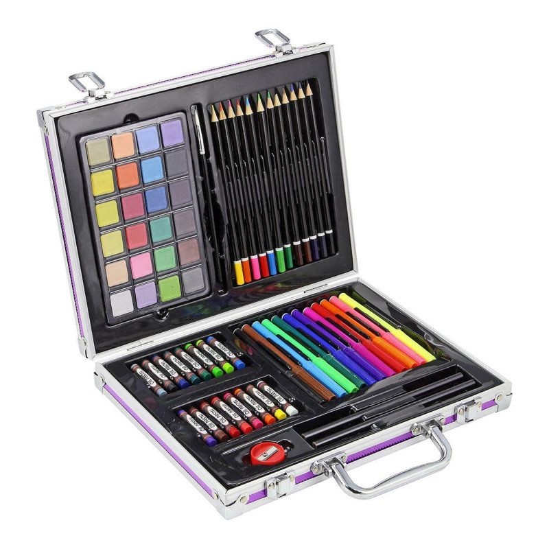 70pcs Aluminium Case Art Drawing Sets, Purple