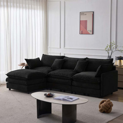 Modulaire 3 places avec repose-pieds