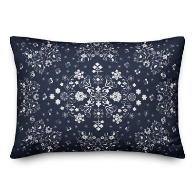 Housse de coussin rectangulaire bleu persan