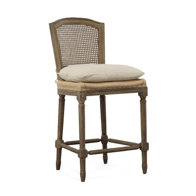 Caela Upholstered Stool with Solid Wood Frame
