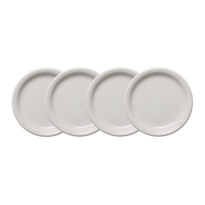 Fiesta White Bistro Coupe 7 1/4 Inch Salad Plate, Set Of 4