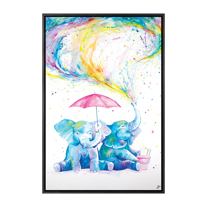 Décoration murale pour enfants Mischief, H 60 po x l 40po x P 1,5 po, Toile avec cadre noir patiné