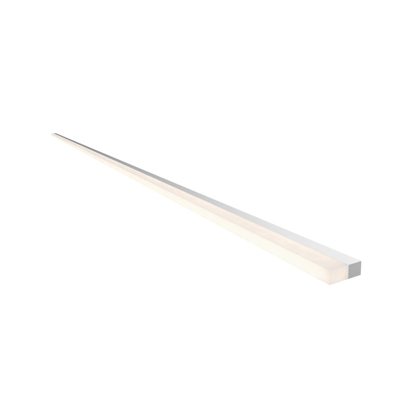 Barre d'éclairage de salle de bain 1 lumière DEL Stiletto Lungo, Aluminium satiné brillant