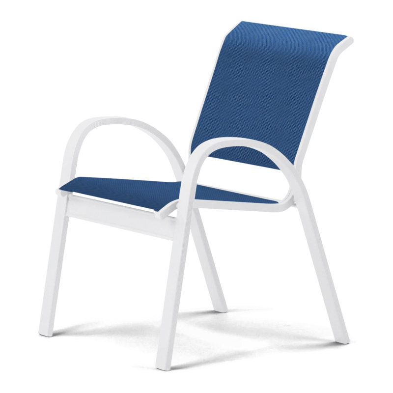 Aruba 1 Outdoor Dining Armchair, Cobalt 35D Sunbrella®, Textured Graphite
