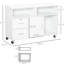 Armoire mobile pour bureau à domicile - Organisateur mobile blanc avec 2 casiers verrouillables, un tiroir et 3 tablettes pour ranger les fournitures