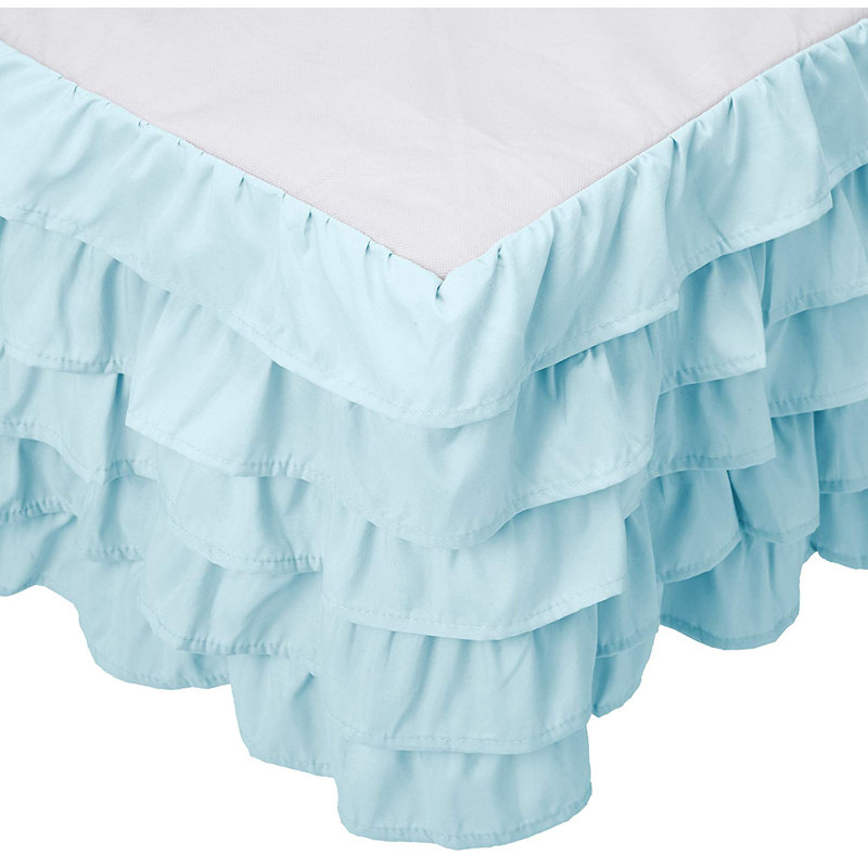 Booker Ruffled Wrap Around Bed Skirt, Aqua, California King