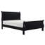 Lit double noir de style traditionnel pour chambre à coucher, lit en bois, avec tête de lit et rails, assemblage requis, sommier tapissier requis, finition requise-1683919152-1683919153