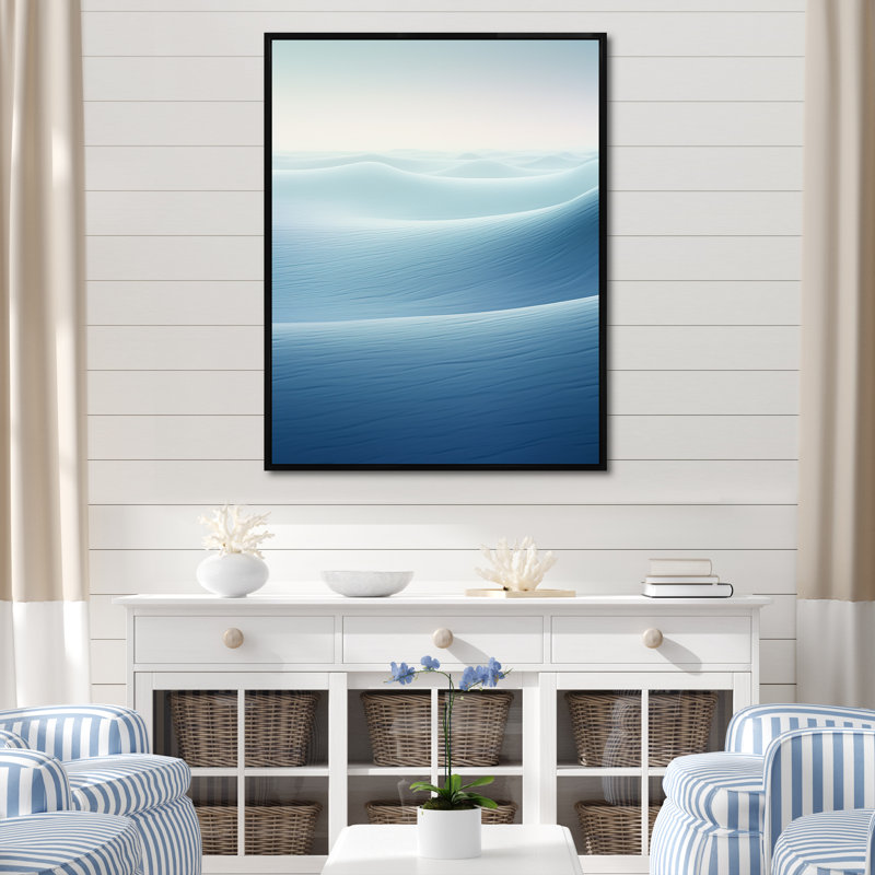 «Oceans Whisper Blue Beach Harmony I», reproduction sur toile, H 40 po x l 30 po x P 1,5 po, Cadre flottant noir