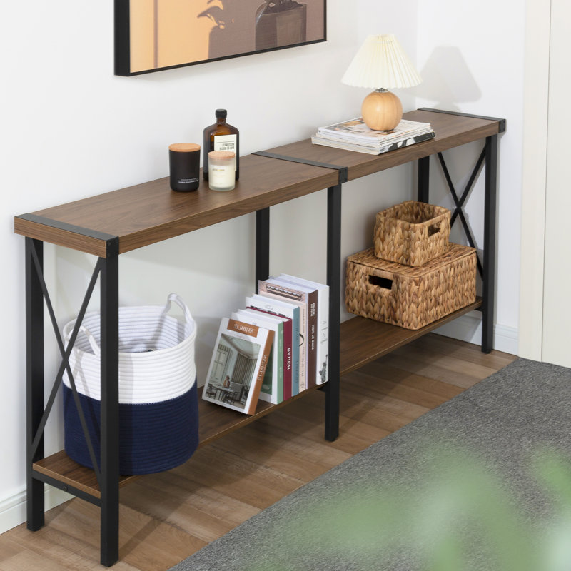 Console Tronchetti 70,87 "avec tablette, Brun