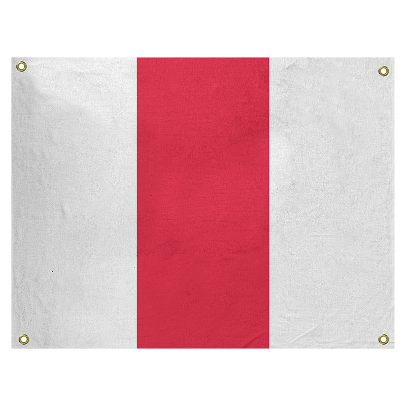 Tapisserie de polyester Baltimore, Cleveland, H 59 po x l 80 po x P 1 po, Blanc / rouge