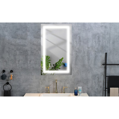 Large 36"X24" Led Bathroom Mirror With Fog, Dimmable Lights, 3 Color Options, For Makeup, Skincare, Shaving, Clothing Through Application Front & Backlight, Declaration