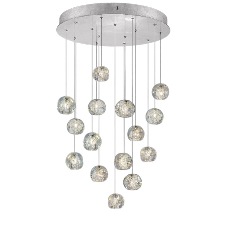 Luminaire suspendu Natural Inspirations, Argent, 15 Lights