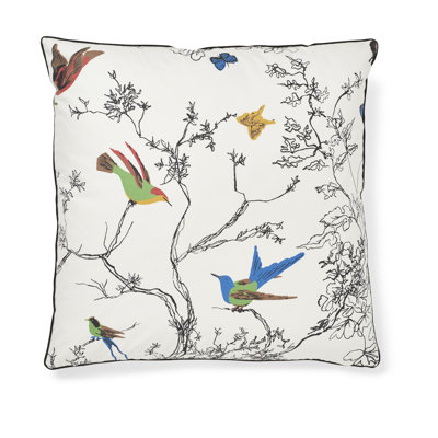 Coussin oiseaux et papillons