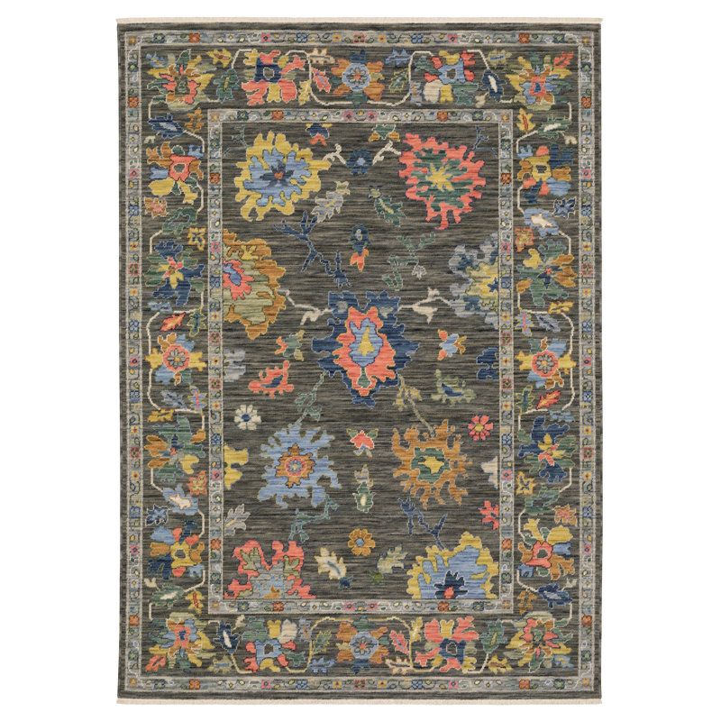 Anneli Vintage Oriental Grey/ Multi Area Rug, Rectangle 2' x 3'