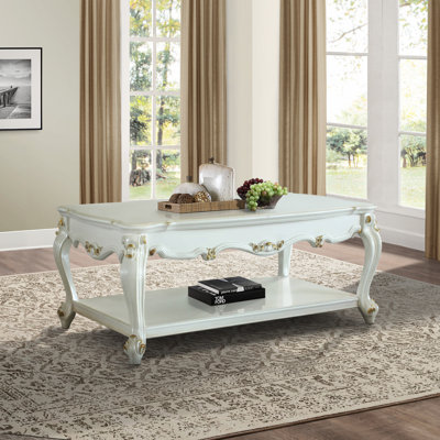 Vestavia 1-Shelf Coffee Table in Antique Pearl
