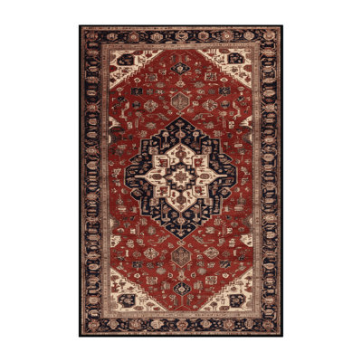 Machine Washable Persian Black Area Rug