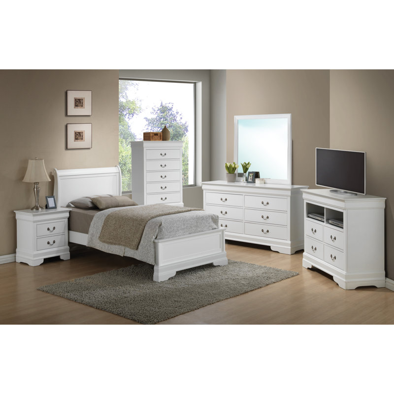 Lit en panneau de particules Classic Design pour un sommeil confortable en blanc élégant