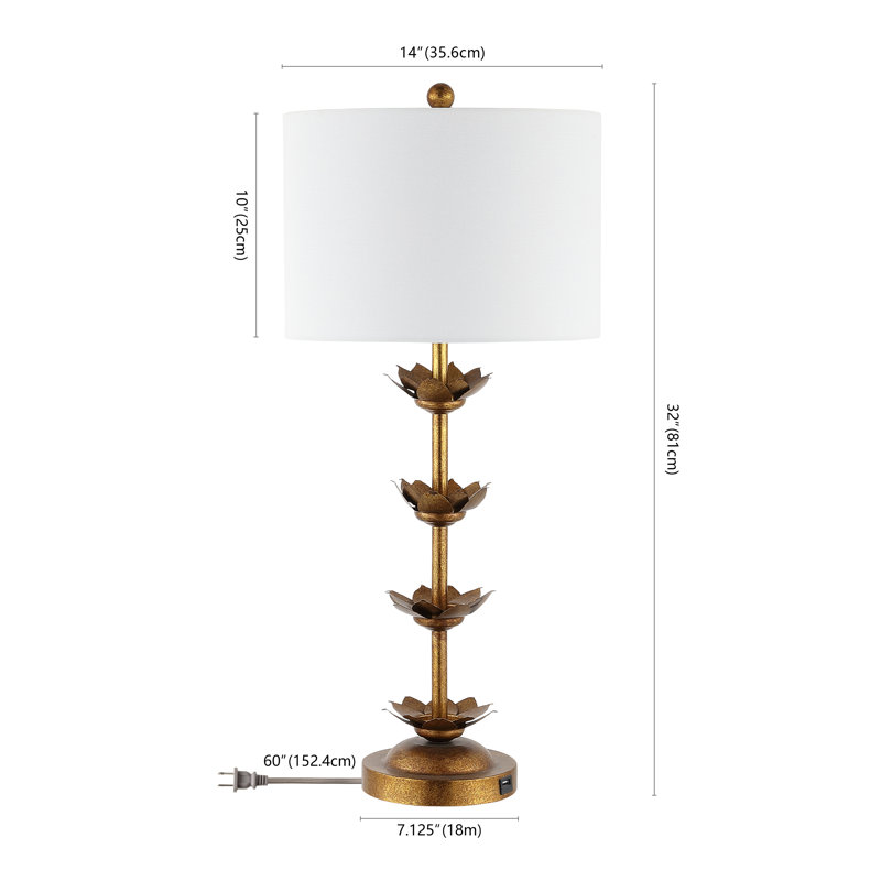 Lani Leaf Metal Table Lamp Set