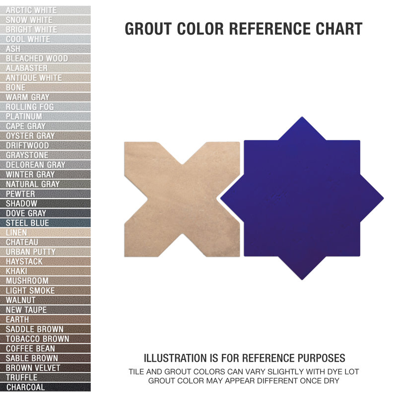 Argile Star with Cross 7 In. X 14 In. Porcelain Floor And Wall Tile Kit, Blue/Brown