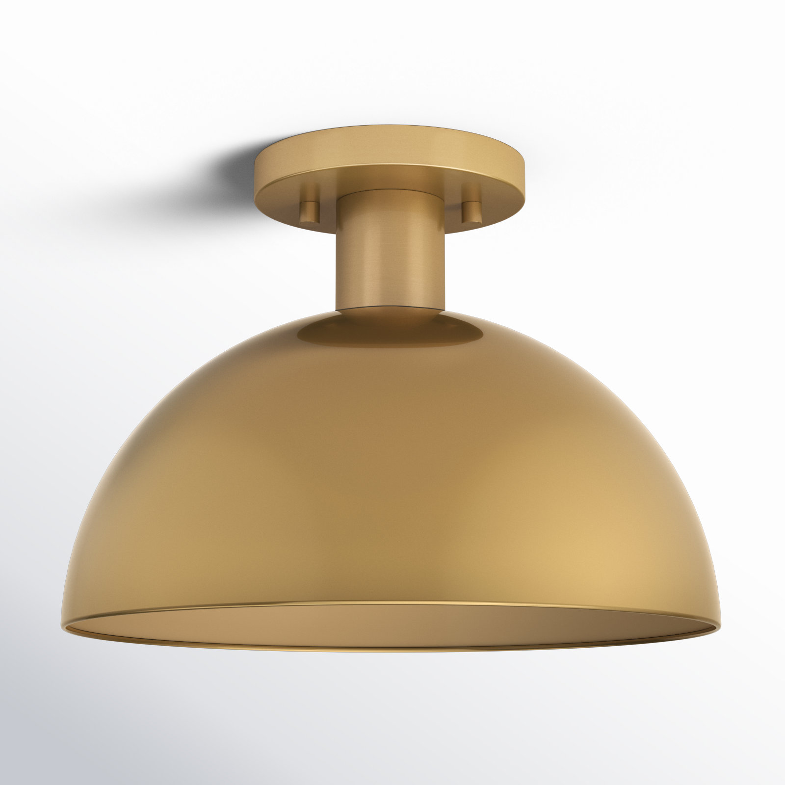 Darrah Single Light Semi Flush Mount, Natural Brass