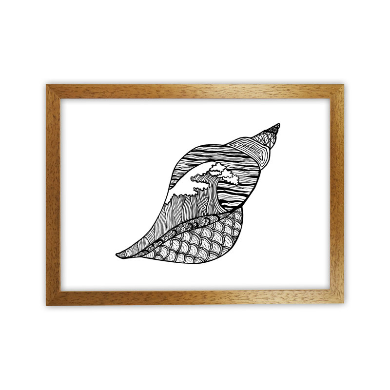 Shell by Carissa Tanton - Print, 46cm H x 63cm W x 3cm D, Oak Framed