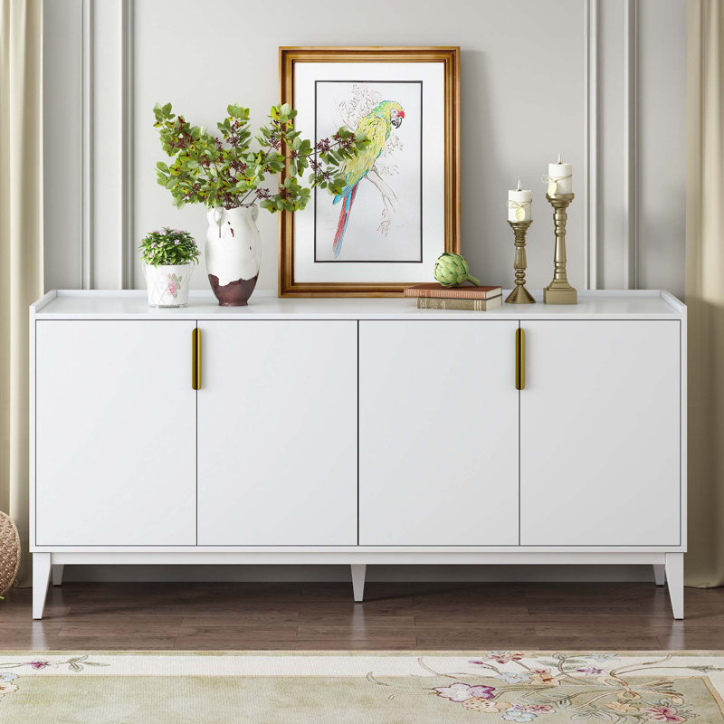 Storage Cabinet Sideboard Wooden Cabinet, White