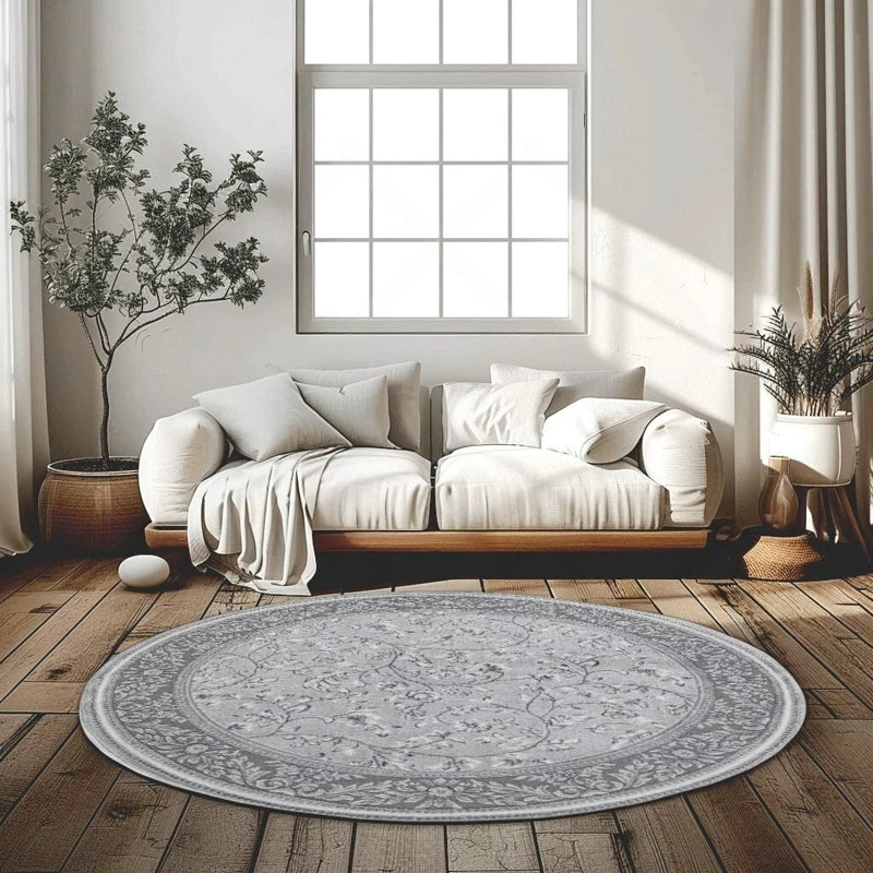 Solid Colour Area Rug, Round 120 cm