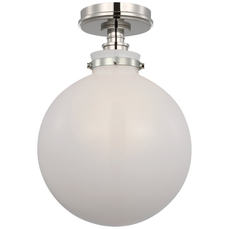 Parkington 1 - Light Flush Mount, Polished Nickel, White
