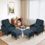 Upholstered Armchair with Footstool-709766314