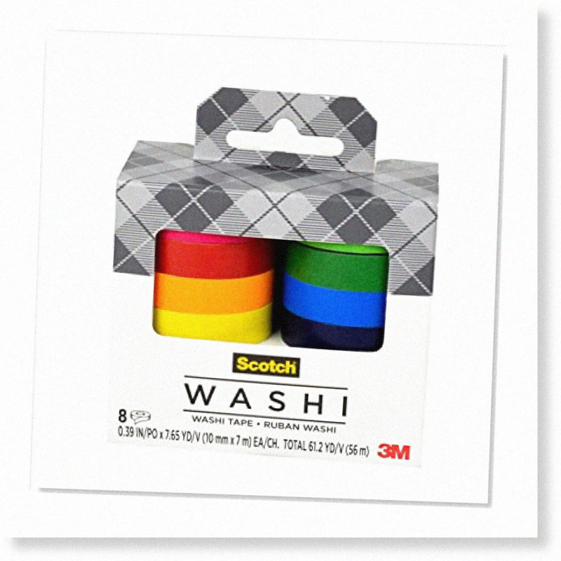 Rainbow Washi Tape Set - 8 Solid Color Rolls