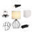 Table Desk Lamp with fabric lamp shade & Wire Geometric Base-455090309-455090363