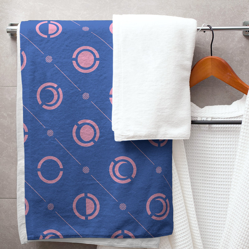 Serviette de bain Classic, Indigo / rose clair
