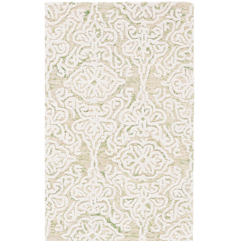 Tapis damassé en laine Anjaly, Rectangle de 5 pi x 8 pi