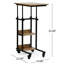 Table industrielle avec tablettes en bois et pieds en métal