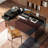 53.14 Inch Modern Glass Top Computer Desk With Drawer And Flip Top Storage Black Writing Table For Home Office Study-2079892804