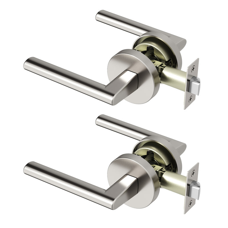 Brio Passage Door Lever Modern Concealed Design For (Hall & Closet) – Sleek Minimalist Style in Brushed Nickel