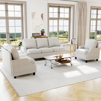 Ensemble de canapé de salon, canapé modulaire, causeuse et fauteuil, canapé moderne à 3 places + canapé à 2 places + fauteuil d'appoint