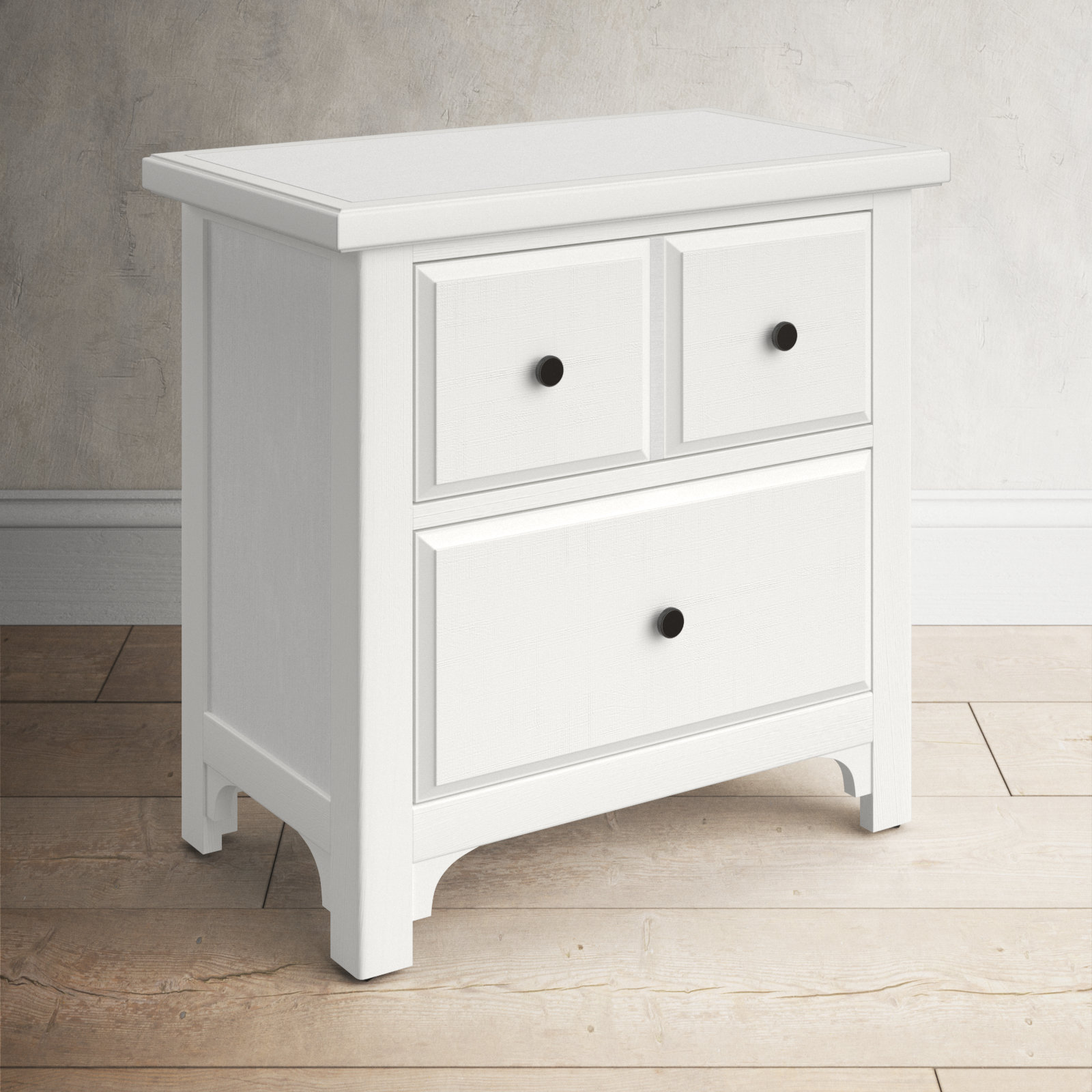 Dragomir Maple Nightstand, Soft White