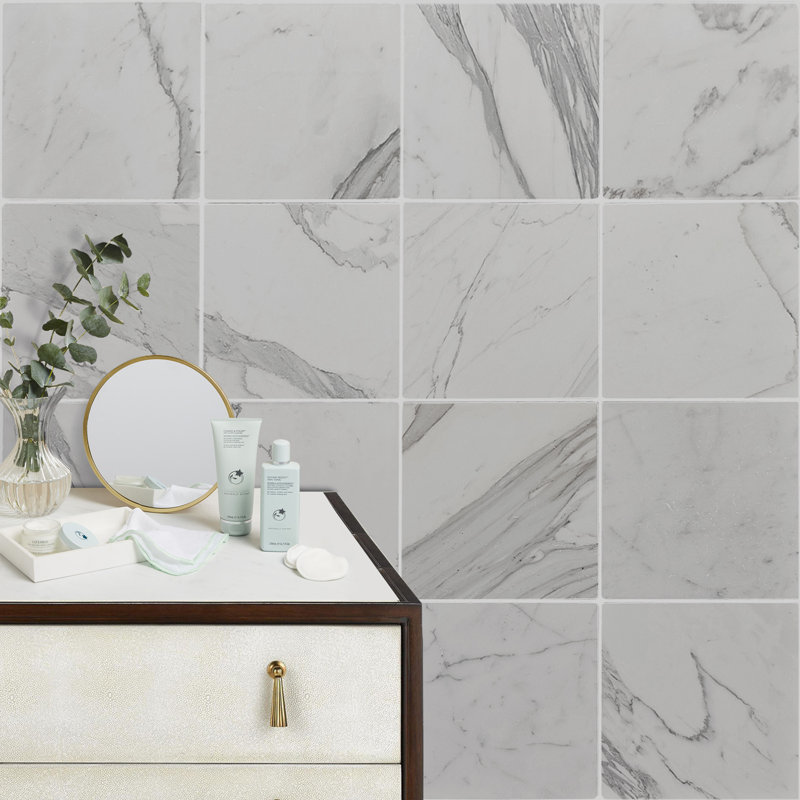 Avanti 12x12 Tumbled Marble Tile, Calacatta Gold