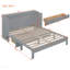 Grand lit escamotable avec grands tiroirs, gris