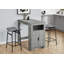 Tabouret de bar, hauteur de comptoir, ensemble de 2, cuisine, tissu gris, métal noir, contemporain, moderne-304709173