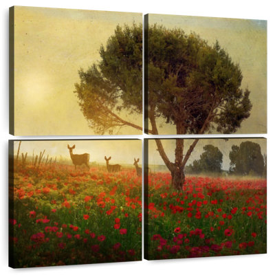Alvord Trees Poppies Deer II