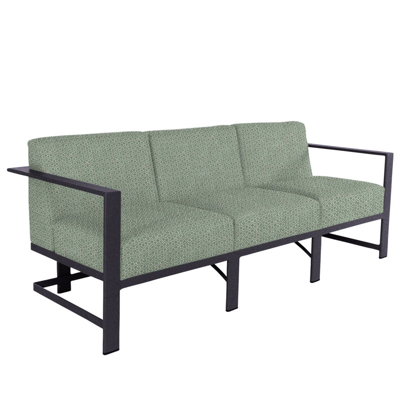Studio Outdoor 3 - Seat Patio Sofa, Graphite, Flagship Stone Sunbrella®