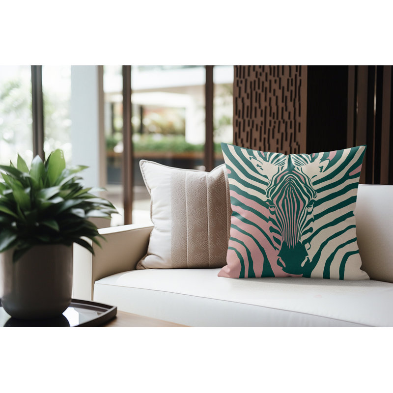 Coussin d'intérieur Salie Zebra, Gemstone Glow, 18 x 18