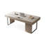 Bureau blanc et blanc en acier manufacturé + acier avec 3 tiroirs-910538769