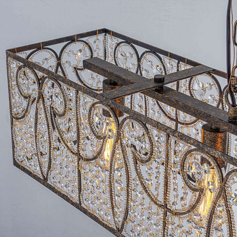 Lustre carré / rectangulaire à 4 lumières à intensité variable Jaquille