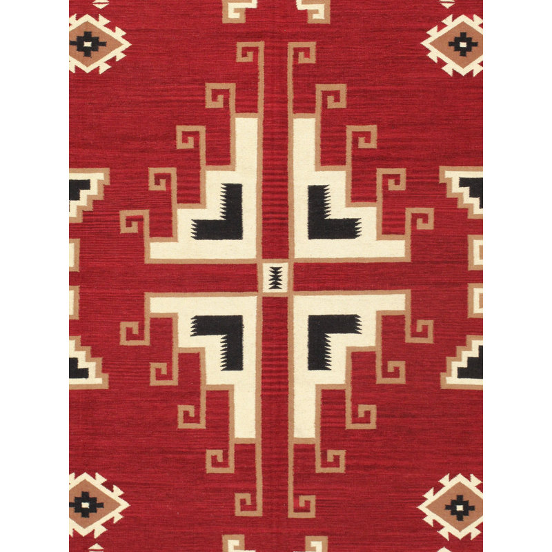 Tapis oriental rouge en coton / laine noué à la main 9 pi 1 po x 11 pi 11 po Otha