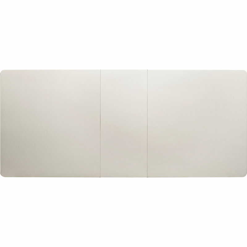 Table rectangulaire en bois avec finition argentée et tablier miroitant