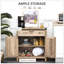 Buffet Farmhouse avec porte de grange, tablette réglable et tiroir pour un rangement polyvalent et un charme rustique