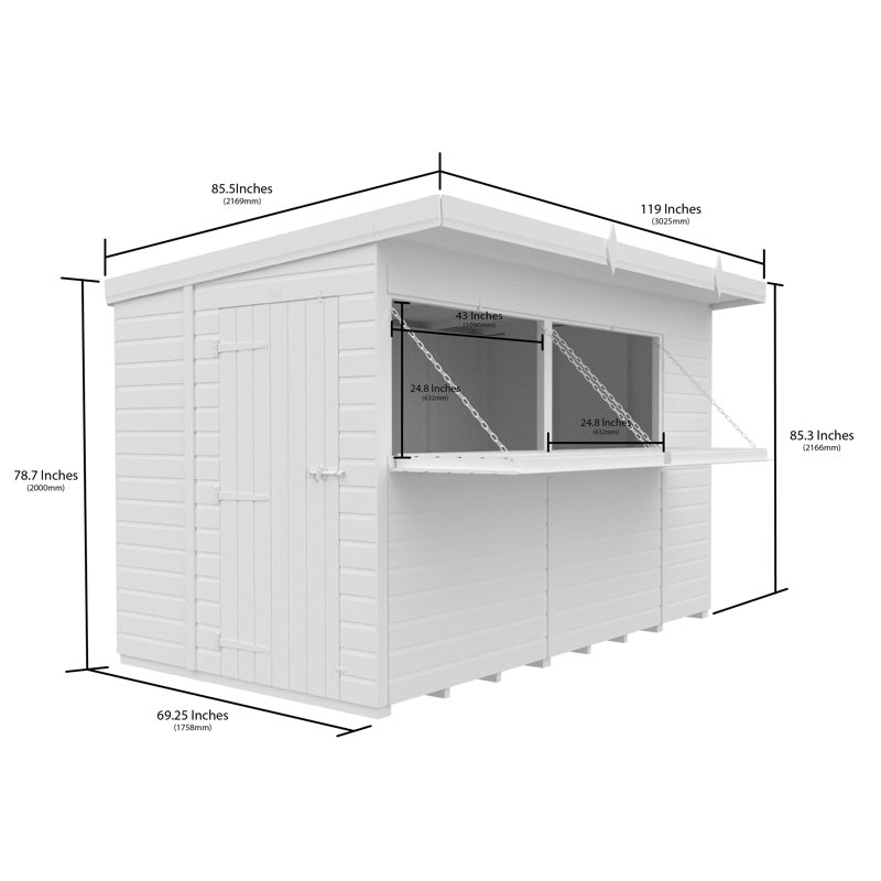 Total Sheds 10ft x 6ft Apex Garden Bar Shed - Stable Door Serving Hatch - Pressure Treated Timber - UK Manufactured